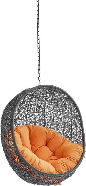 Encase Swing Outdoor Patio Lounge Chair Without Stand Black Orange Encase Swing Outdoor Patio Lounge Chair Without Stand Black Orange