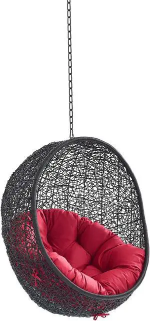 Encase Swing Outdoor Patio Lounge Chair Without Stand Black Red
