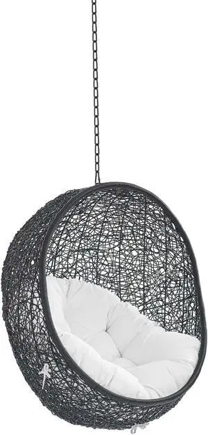 Encase Swing Outdoor Patio Lounge Chair Without Stand Black White