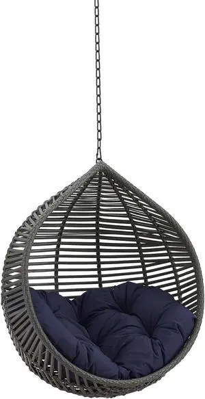 Garner Teardrop Outdoor Patio Swing Chair Without Stand Gray Navy