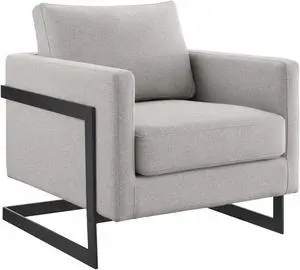 Posse Upholstered Fabric Accent Chair Black Camel