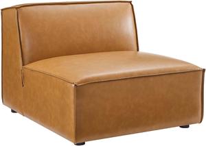 Restore Vegan Leather Sectional Sofa Armless Chair Tan