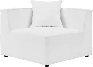 Saybrook Outdoor Patio Upholstered Sectional Sofa Corner Chair White