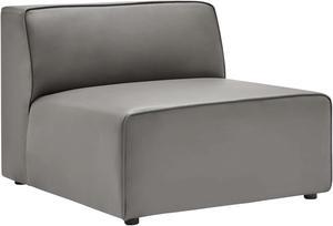 Mingle Vegan Leather Armless Chair Gray