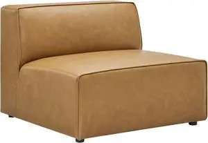 Mingle Vegan Leather Armless Chair Tan