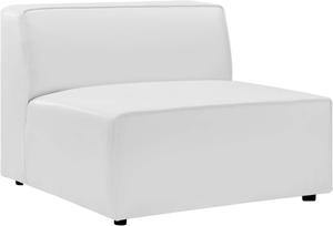 Mingle Vegan Leather Armless Chair White