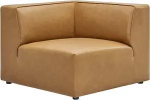 Mingle Vegan Leather Corner Chair Tan