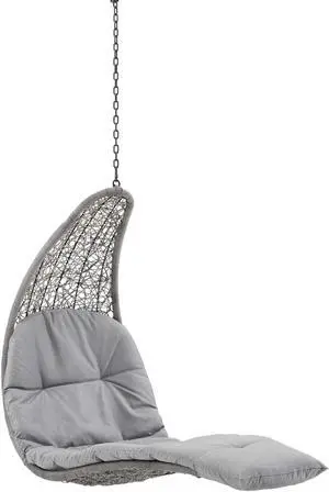 Landscape Outdoor Patio Hanging Chaise Lounge Outdoor Patio Swing Chair Light Gray Gray
