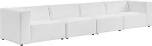 Mingle Vegan Leather 4-Piece Sectional Sofa White