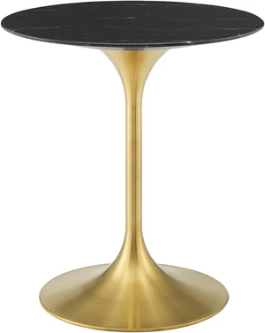 Lippa 28" Artificial Marble Dining Table Gold Black Lippa 28" Artificial Marble Dining Table Gold Black