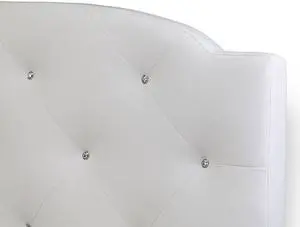 Baxton Studio Canterbury Leather Contemporary Bed, Full, White