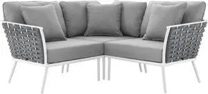 Stance Outdoor Patio Aluminum Small Sectional Sofa Stance Outdoor Patio Aluminum Small Sectional Sofa