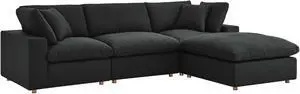 Commix Down Filled Overstuffed 4 Piece Sectional Sofa Set Commix Down Filled Overstuffed 4 Piece Sectional Sofa Set