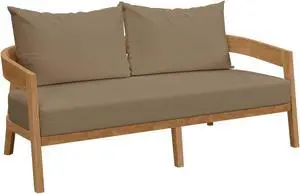 Brisbane Teak Wood Outdoor Patio Loveseat