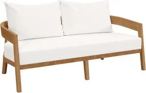 Brisbane Teak Wood Outdoor Patio Loveseat