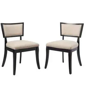 Pristine Upholstered Fabric Dining Chairs - Set of 2