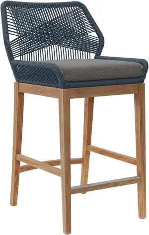 Wellspring Outdoor Patio Teak Wood Bar Stool