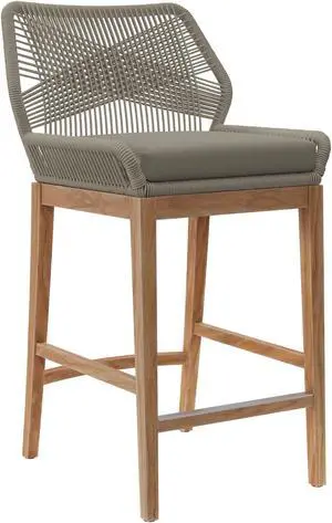 Wellspring Outdoor Patio Teak Wood Bar Stool