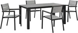 Maine 5 Piece Outdoor Patio Dining Set - Brown Gray Maine 5 Piece Outdoor Patio Dining Set - Brown Gray
