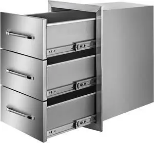 VEVOR 15.7x28.5 Bbq Outdoor Kitchen Drawers Frame Storage Cabinet Access Drawers