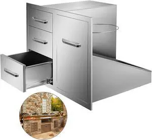 VEVOR 21.6"w X 29.5"h Outdoor Kitchen Bbq Island Door Drawer Combo Access Drawers