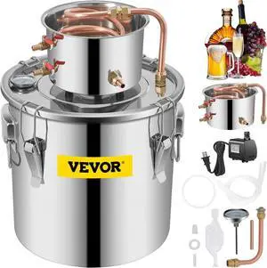 VEVOR 9.6gal Moonshine Still Stainless Steel Boiler Water Wine Distiller