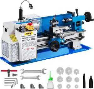550w 7"x12" Precision Mini Metal Lathe W/ Lamp Wear-resistant Cast Iron Bed