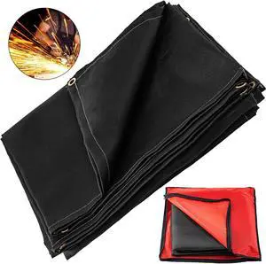 VEVOR Welding Blanket Fiberglass Blanket 8x10 Ft Fire Retardant Blanket Black