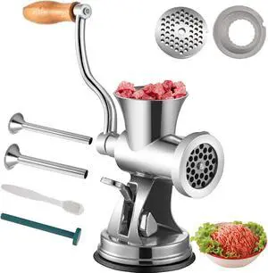 VEVOR Hand Operated Meat Grinder Manual Meat Grinder 304 Stainless Steel Multi