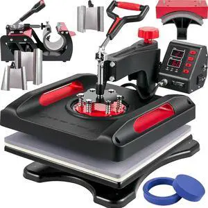 VEVOR Heat Press Machine Sublimation Machine 15 X 15 Inch 8 In 1 Red Heat Press