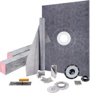 Vevor 38''x60'' Waterproofing Shower Kit Shower Kit Tray With Central Drain Pvc