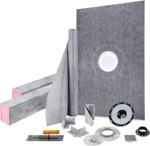 Vevor 48''x72'' Waterproofing Shower Kit Shower Kit Tray With Central Drain Pvc