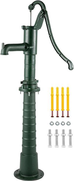 VEVOR Hand Water Pump W/stand Well Pitcher Cast Iron Press Suction Garden Green
