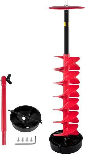 VEVOR Ice Drill Auger Nylon Ice Auger Bit 6''x39'' Drill Adapterice Fishing Red