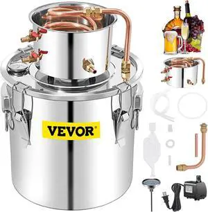 VEVOR Moonshine Still Water Distiller Brewing Kit 13.2gal W/ Water Pump