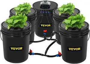VEVOR Hydroponics Deep Water Culture DWC Hydroponic System 5 Gallon 5 Buckets
