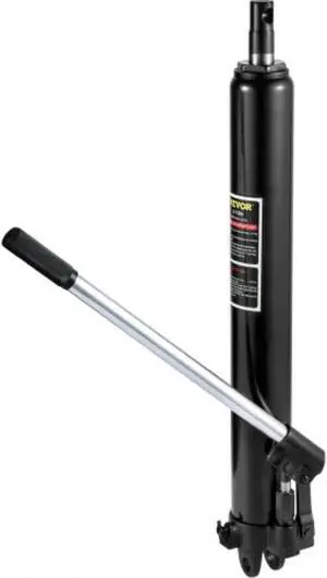 VEVOR Hydraulic Long Ram Jack, 3 Tons/6600 lbs Capacity, with Single Piston Pump and Clevis Base, Manual Cherry Picker w/Handle, for Garage/Shop Cranes, Engine Lift Hoist, Black