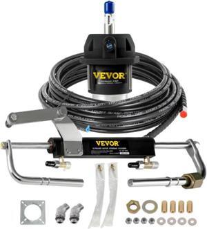VEVOR Hydraulic Steering Kit 90HP Hydraulic Outboard Steering Kit with Helm Pump Cylinder Marine Steering System Kit