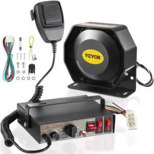 VEVOR 200W 9 Sound Loud Car Warning Alarm Fire Horn PA Speaker MIC System