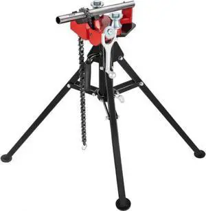 VEVOR Tripod Pipe Chain Vise, 1/8"-5" Pipe Capacity, 36.4 Length Chain Vise Stand with Portable Folding Steel Legs, for Grabbing, Supporting and Bending Pipes in Factory, Workshop and Home