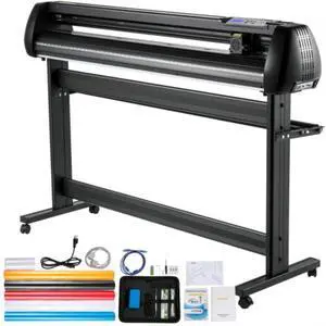 VEVOR Vinyl Cutter, 53inch Vinyl Cutter Plotter with Stand, Adjustable Speed Force for Sign Making Vinyl Plotter, SignMaster Software Vinyl Tape Tools Vinyl Printer Available with COM/USB/Bluetooth
