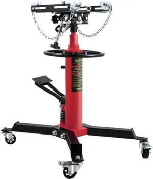 VEVOR Transmission Jack,3/5 Ton/1322 lbs Capacity Hydraulic Telescopic Transmission Jack, 2-Stage Floor Jack Stand with Foot Pedal, 360 Swivel Wheel, Garage/Shop Lift Hoist, Red