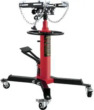 VEVOR Transmission Jack,1/2Ton/1100lbs Capacity Hydraulic Telescopic Transmission Jack, 2-Stage Floor Jack Stand with Foot Pedal, 360 Swivel Wheel, Garage/Shop Lift Hoist, Red
