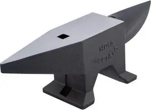 VEVOR Cast Iron Anvil, 132 Lbs(60kg) Single Horn Anvil with Large Countertop and Stable Base, High Hardness Rugged Round Horn Anvil Blacksmith, for Bending, Shaping