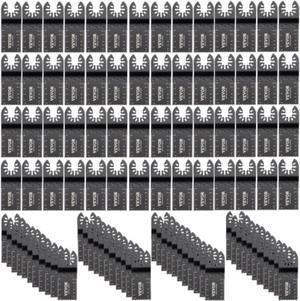 VEVOR 100PCS Oscillating Saw Blades, Quick Release Multitool Blades Kit, HCS Tool Blades for Wood Plastic Metal Nails Bolts, Compatible with Dewalt Dremel Fein Worx Bosch Makita Milwaukee