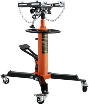 VEVOR Transmission Jack,1/2Ton/1100lbs Capacity Hydraulic Telescopic Transmission Jack, 2-Stage Floor Jack Stand with Foot Pedal, 360 Swivel Wheel, Garage/ Shop Lift Hoist, Orange