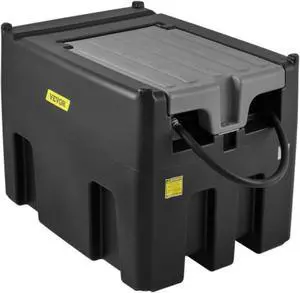 VEVOR Portable Diesel Tank, 116 Gallon Capacity & 10 GPM Flow Rate, Diesel Fuel Tank with 12V Electric Transfer Pump and 13.1ft Rubber Hose, PE Diesel Transfer Tank for Easy Fuel Transportation, Black