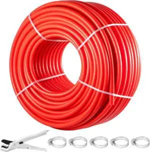 VEVOR PEX Pipe, 1 Inch x 500 FT PEX Tubing, Non Oxygen Barrier Red PEX-B Pipe, Flexible PEX Water Line for RV Sewer Hose, Plumbing, Radiant Heating