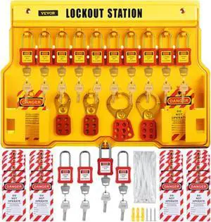 VEVOR 58 PCS Lockout Tagout Kits, Electrical Safety Loto Kit Includes Padlocks, Lockout Station, Hasp, Tags & Zip Ties, Lockout Tagout Safety Tools for Industrial, Electric Power, Machinery