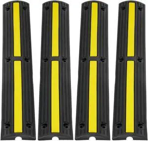 VEVOR 4 PCs 39'' Cable Protector Ramp 18000 lbs Speed Bump Floor Cable Protector